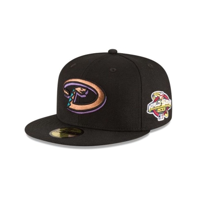 Black Arizona Diamondbacks Hat - New Era MLB 2001 World Series Wool 59FIFTY Fitted Caps USA9245387